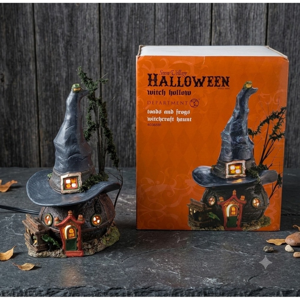 Dept 56 Halloween Village Witch Hollow Toads and Frogs Witchcraft Haunt 4036591